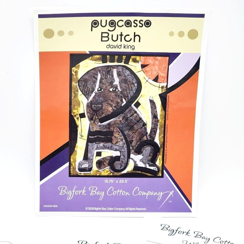 Dog Quilt Pattern Wall Hanging Pop Art Pugcasso Butch David King Bigfork 15 x 20